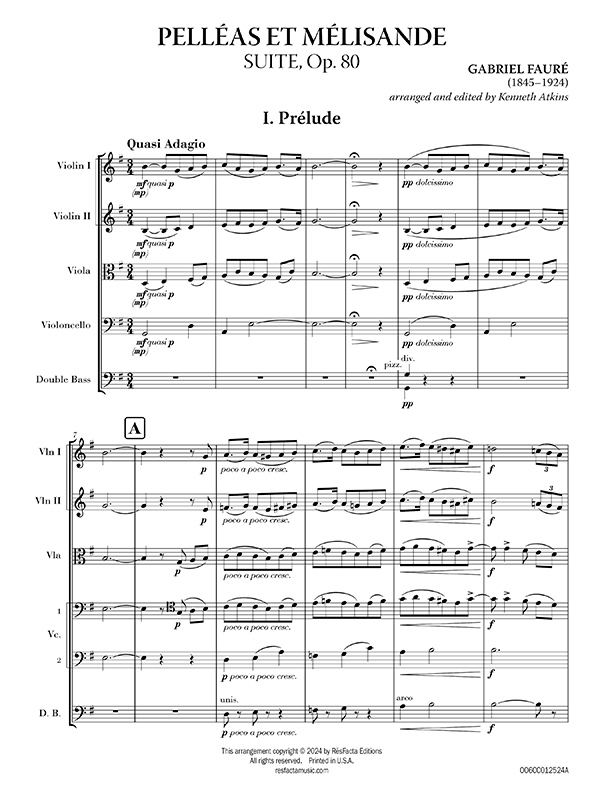 Pelléas et Mélisande Suite, Op. 80 preview 1